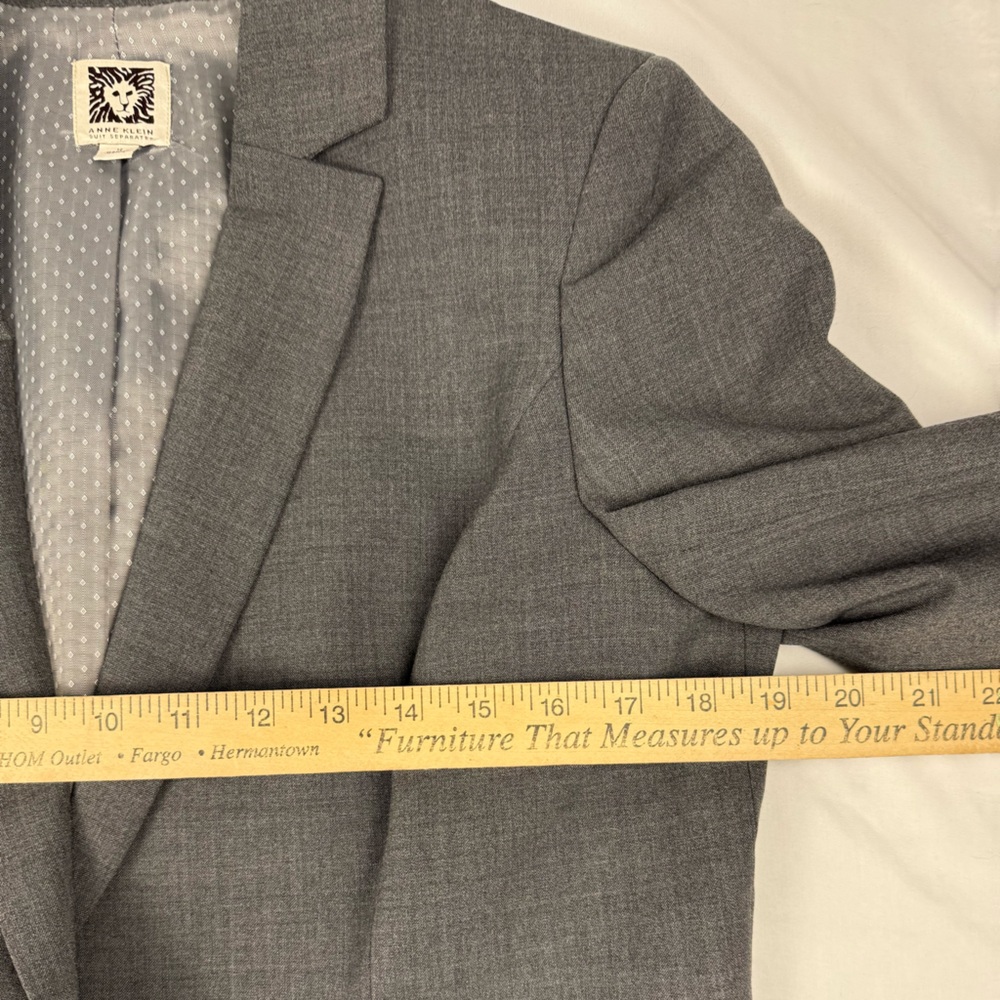 Anne Klein Gray Patterned Suit Jacket - image 7
